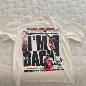 Vintage Michael Jordan “I’m Back” Newspaper Print Graphic T-Shirt